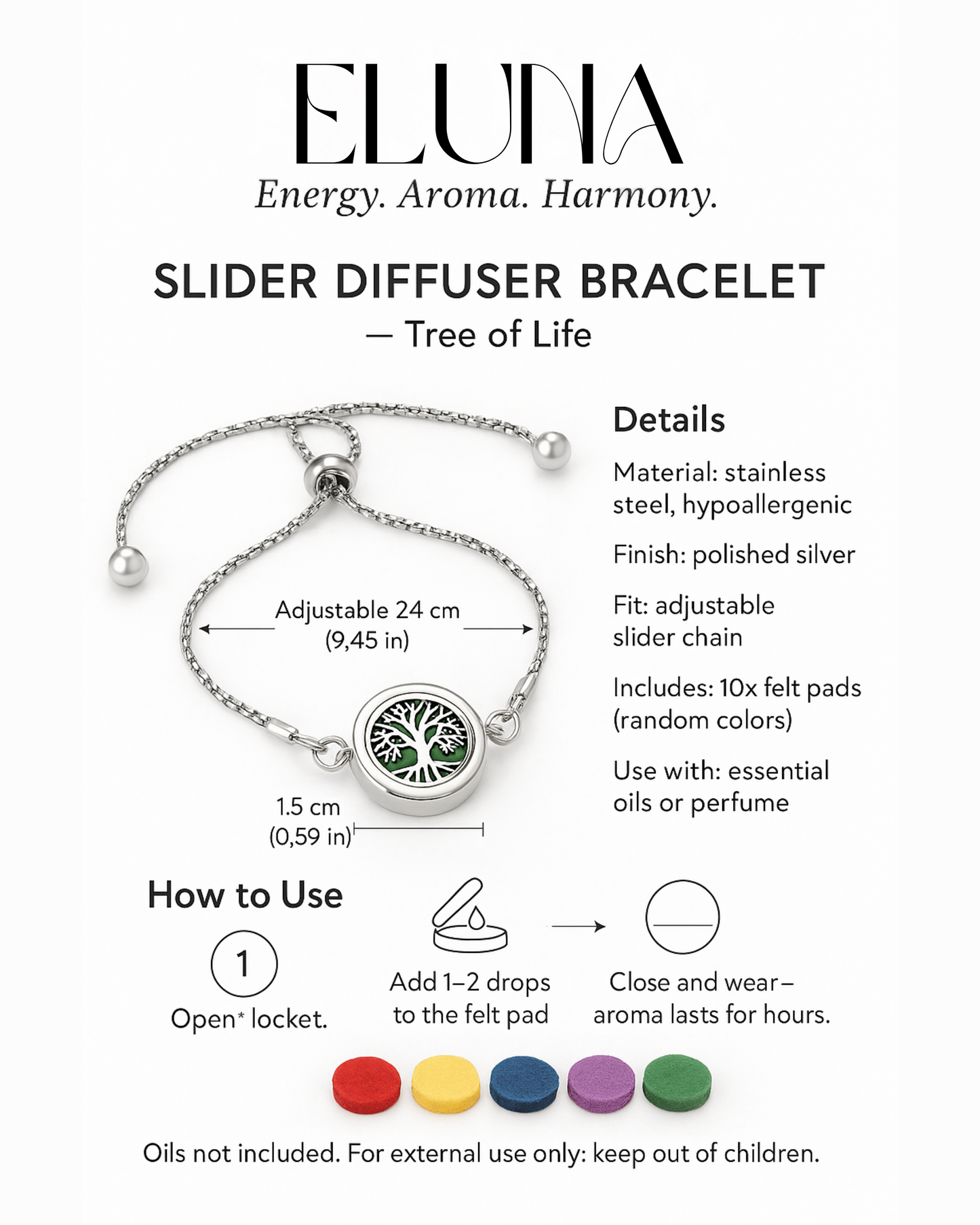 Slider Chain Diffuser Bracelet